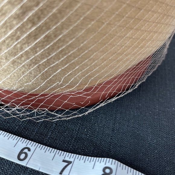 👀 Gorgeous Vintage Tan Jeweled Ribbon Trimmed Hat - Picture 3 of 7